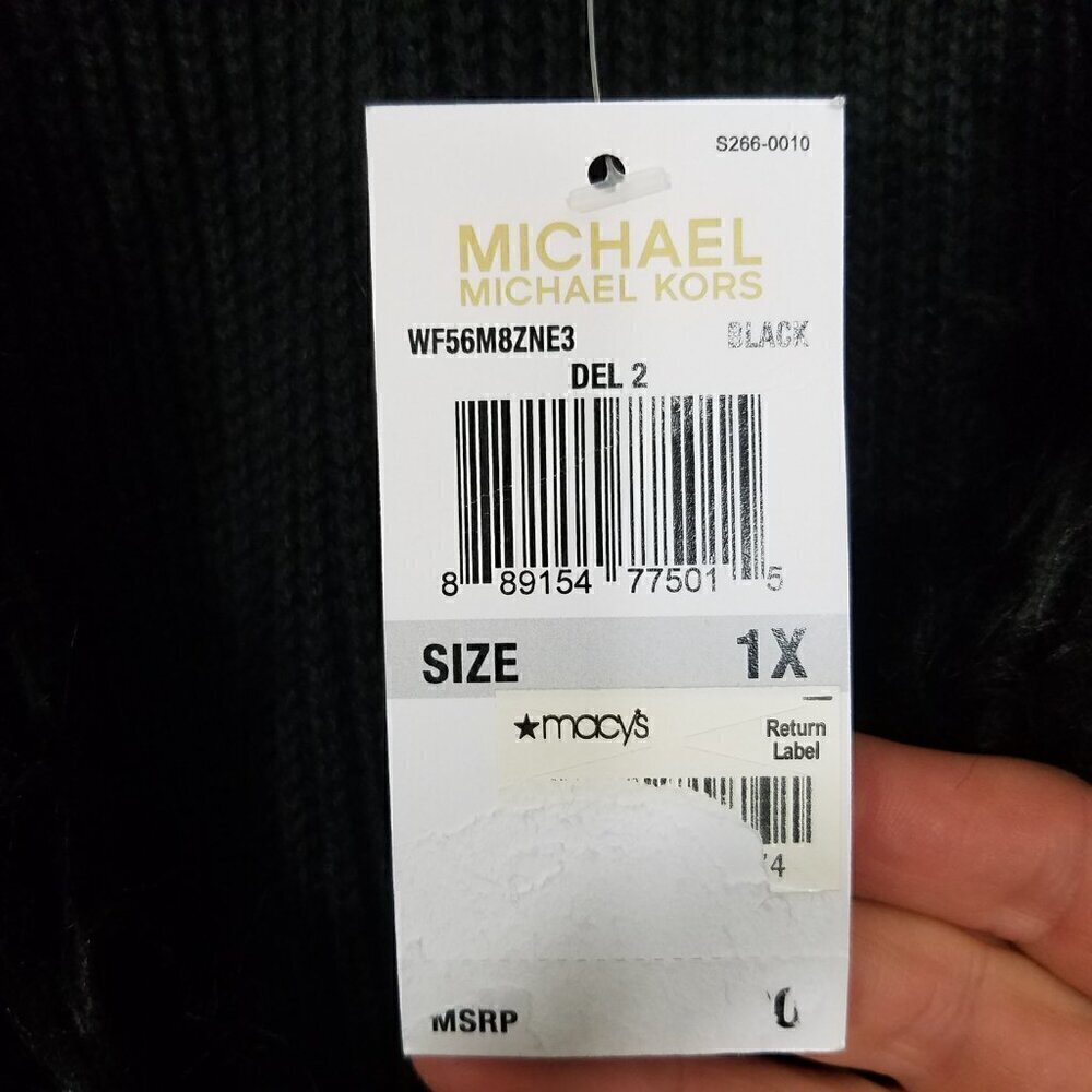 NWT MICHAEL Michael Kors Zip-Up Sleeveless Sweater Black Size 1X - Picture 8 of 8